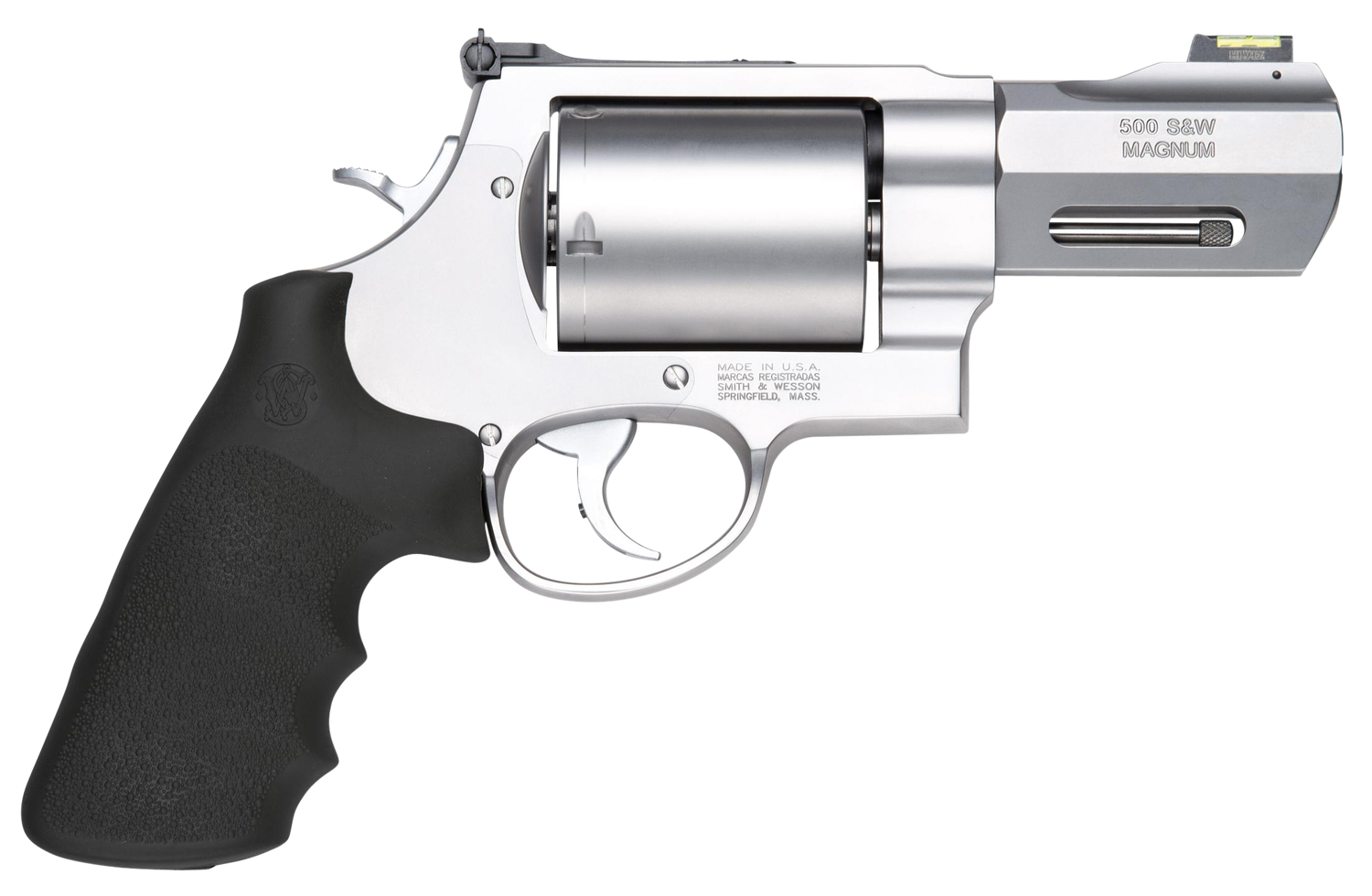 Smith & Wesson Performance Center Revolver 11623, 500 S&W, 3.5", Black Rubber Grips, Stainless Finish, 5 Rds
