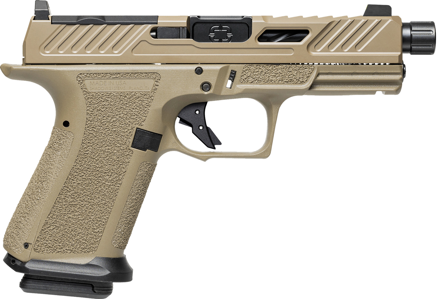 Shadow Systems MR920 Elite Optic Ready Pistol SS1022, 9mm Luger, 4.50in, Black Interchangeable Backstrap, Flat Dark Earth Finish, 15 Rds