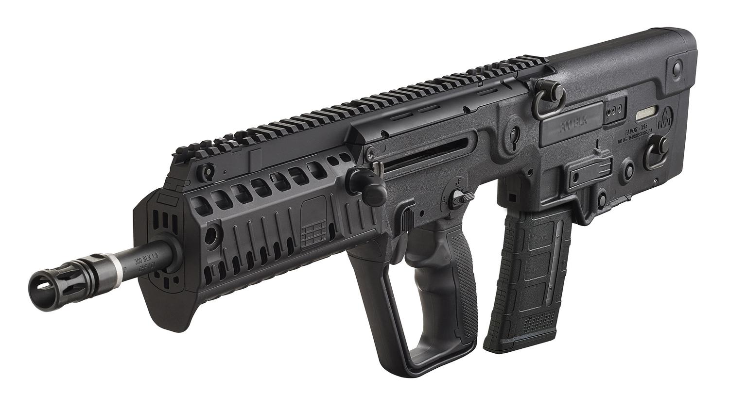 IWI Tavor X95 Semi-Auto Rifle XB16BLK, 300 AAC Blackout/Whisper (7.62x35mm), 16.5", Polymer Black Stock, Black Finish, 30 Rds