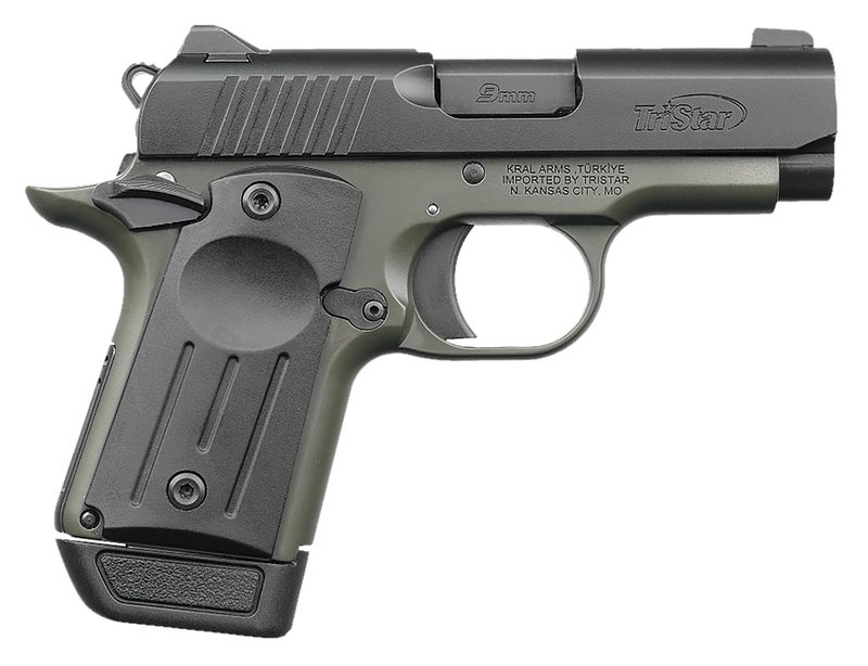 Tri-Star Protege X Pistol 85714, 9mm Luger, 3.20in, Black Polymer Grips, OD Green Cerakote Finish, 7 Rds