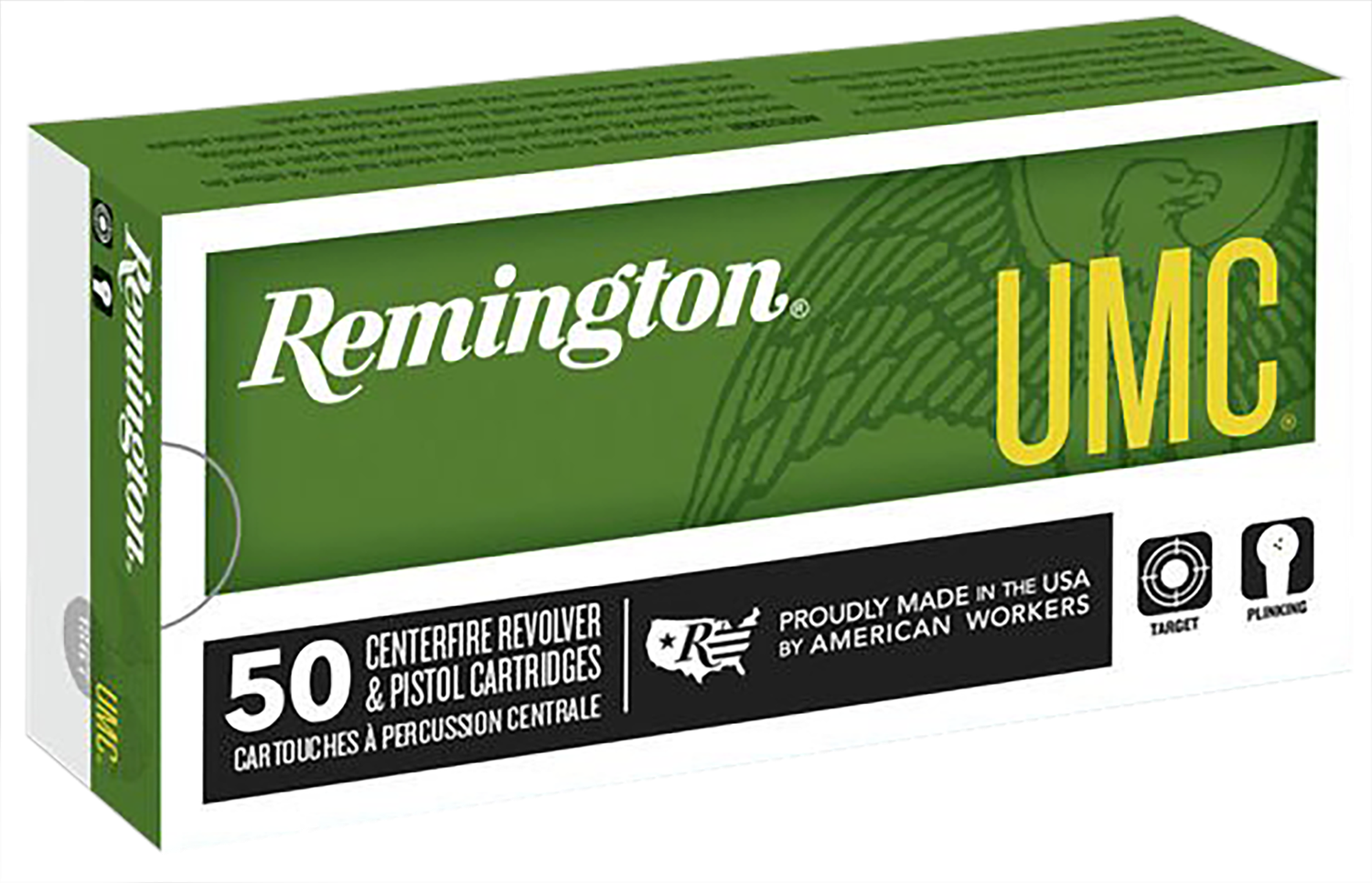 Remington UMC Handgun Ammunition L40SW3, 40 S&W, Metal Case (MC), 180 GR, 985 fps, 50 Rd/bx