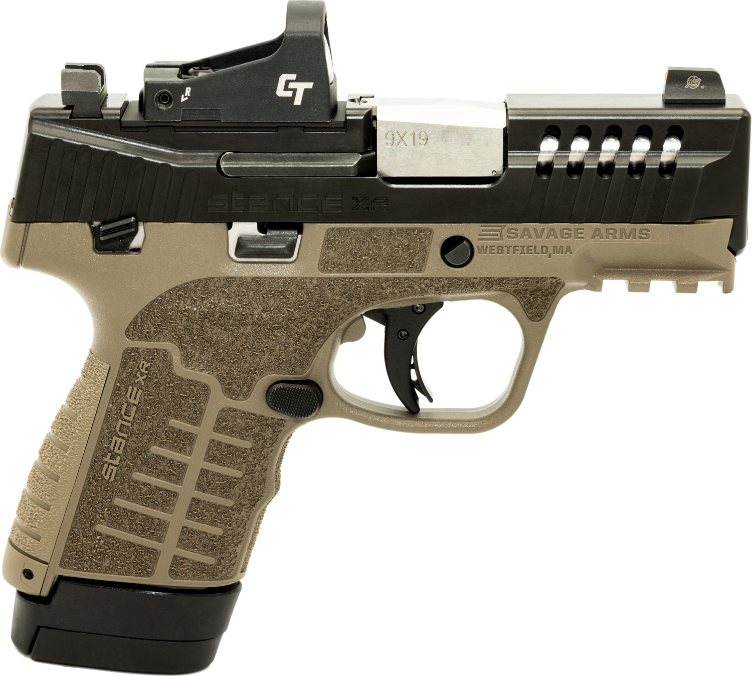 Savage Stance XR Pistol 67057, 9mm Luger, 3.20in, FDE GFN, Flat Dark Earth Finish, 13 Rds