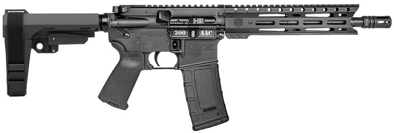 Diamondback DB15 Pistol DB1916B001, 300 AAC Blackout, 10", SB Tactical SBA3 Brace, Black Finish, 30 Rds