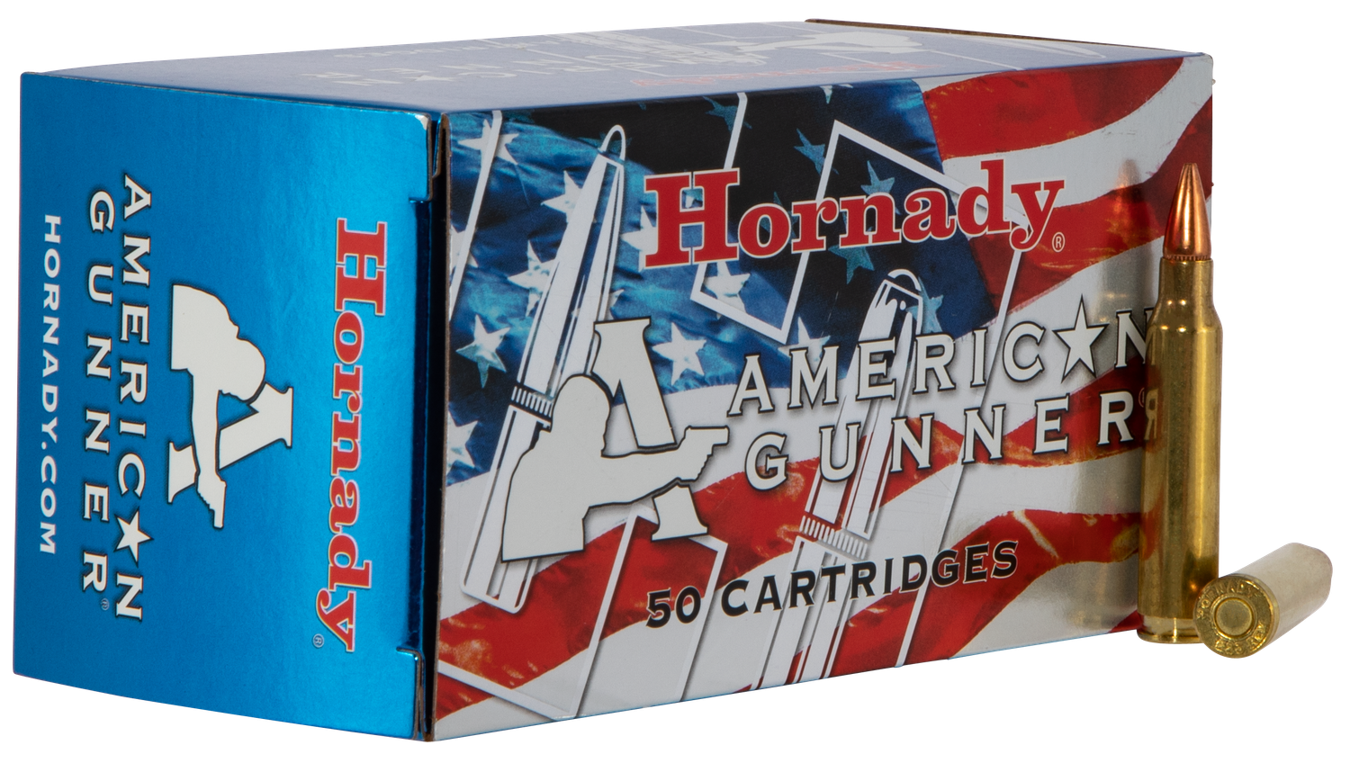 Hornady Ameerican Gunner Rifle Ammunition 80786, 7.62X39, Hollow Point, 123 GR, 2350 fps, 50 Rd/Bx