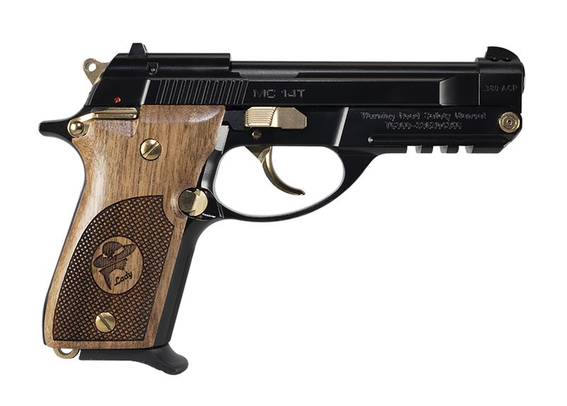 EAA MC 14T Solution Lady Pistol 390881, 380 ACP, 4.50in, Black Polymer, Gloss Black w/Gold Accents Finish, 13 Rds