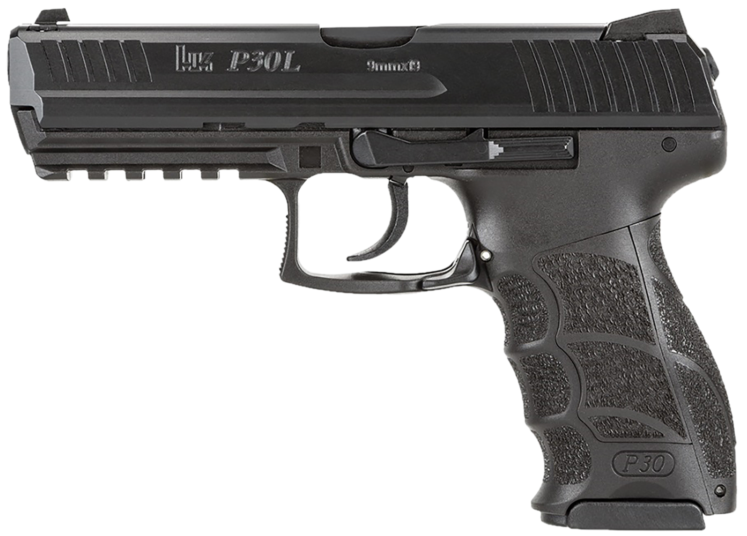 Heckler & Koch P30L V1 Light LEM Pistol 81001091, 9mm Luger, 4.45in, Black Interchangeable Backstrap, Black Finish, 10 Rds