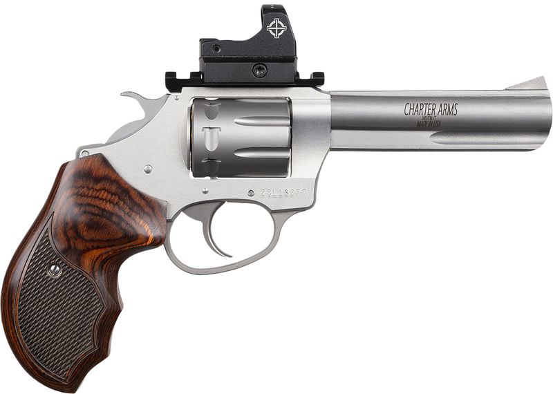 Charter Pathfinder Target Revolver 72245, 22 LR, 4.20in, Rosewood Grips, Aluminum Frame Finish, 8 Rds