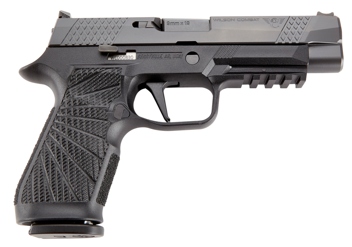 Wilson Combat P320 Pistol SIGWCP320F9BATS, 9mm Luger, 4.70in, Black Polymer Grips, Black Finish, 17 Rds