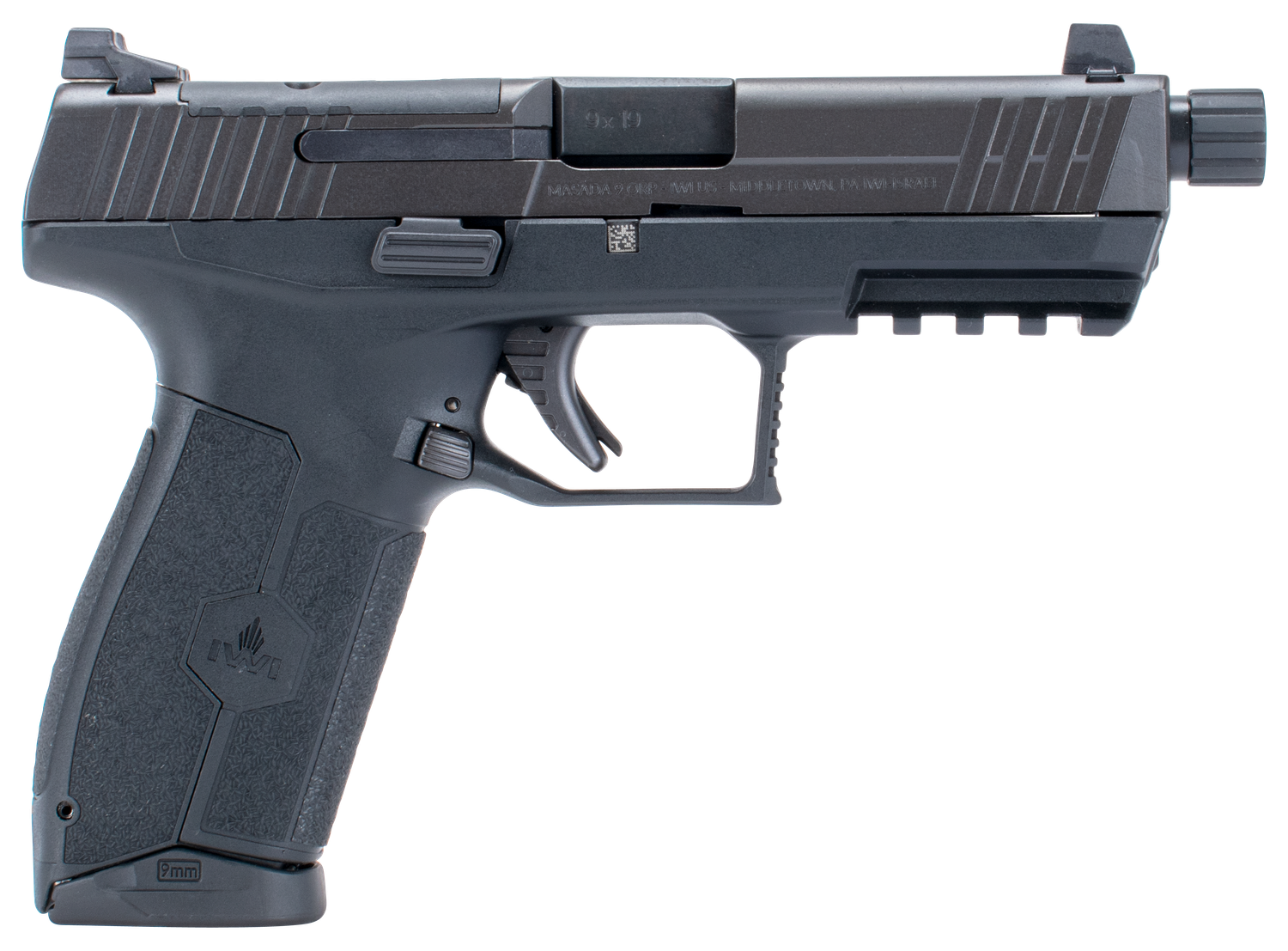 IWI MASADA Tactical Optic Ready Pistol M9ORP17T, 9mm Luger, 4.60in, Black w/Interchangeable Backstrap, Black Finish, 17 Rds