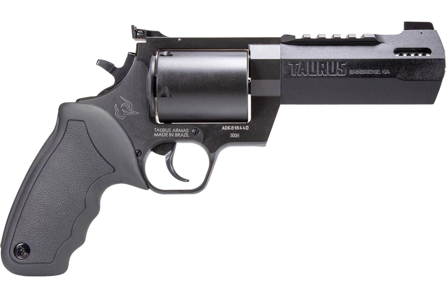 Taurus Raging Hunter Revolver 2500051RH, 500 S&W Mag, 5.12", Black Rubber Grips, Matte Black Finish, 5rd