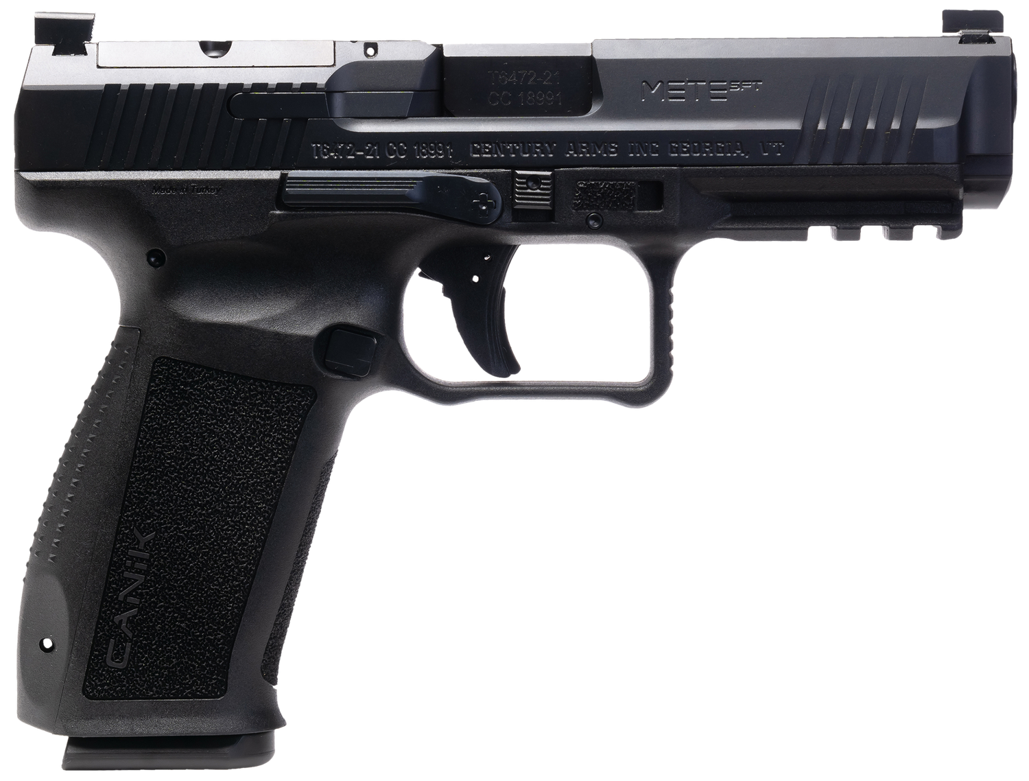 Century Mete SFT Optic Ready Pistol HG6826N, 9mm Luger, 4.46in, Interchangeable Backstrap Grips, Black Finish, 10 Rds