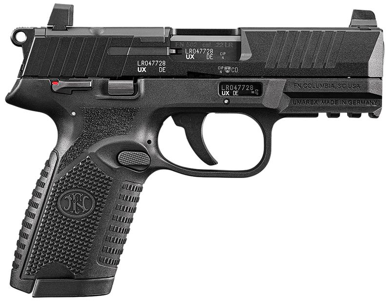 FN Herstal 502 MRD Optic Ready Pistol 66101013, 22 LR, 4in, Black Textured Polymer, Black Finish, 10 Rds