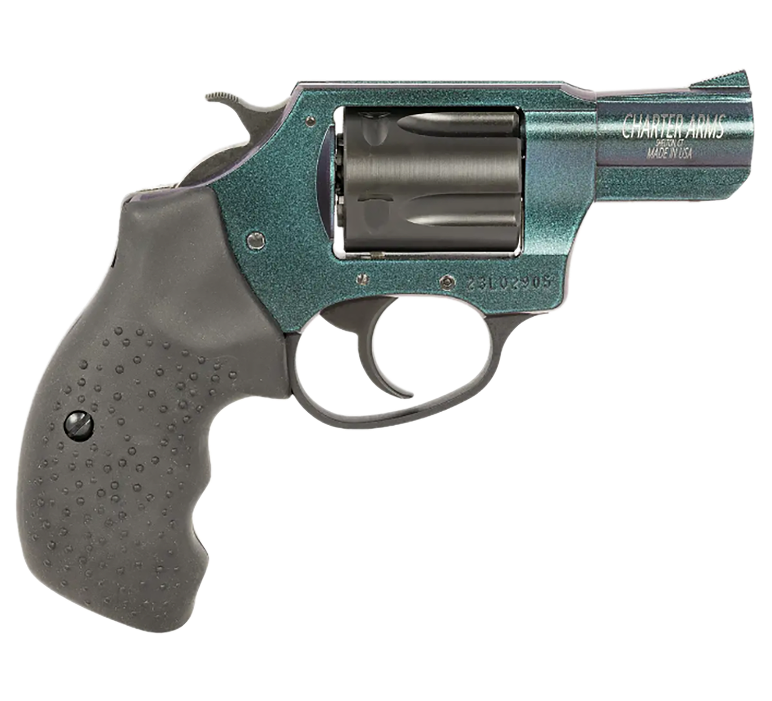 Charter Arms Undercover Chameleon Revolver 25387, 38 Special, 2", Black Rubber Grip, Iridescent Cerakote Finish, 5 Rd