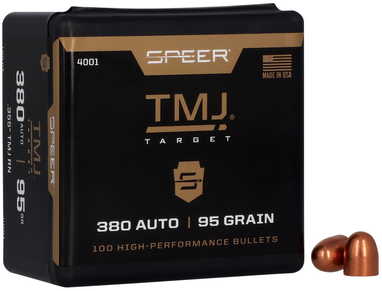 Speer 9MM Caliber 95 Grain Encased Core Full Metal Jacket Uni-Core 100/Box (4001), Not Loaded