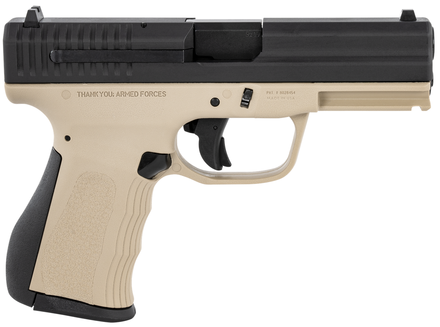FMK 9C1 G2 SAO Pistol G9C1G2RSS, 9mm Luger, 4", Interchangeable Backstrap, Desert Sand Finish, 14 Rds