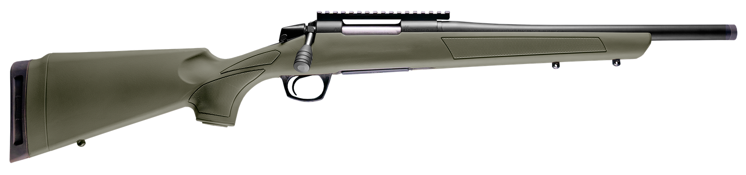 CVA Cascade SR Compact Bolt Action Rifle CR3903SB, 308 Win, 16.5" Threaded Barrel, Graphite Black Cerakote Steel Receiver, Fixed OD Green Stock, 4 Rds