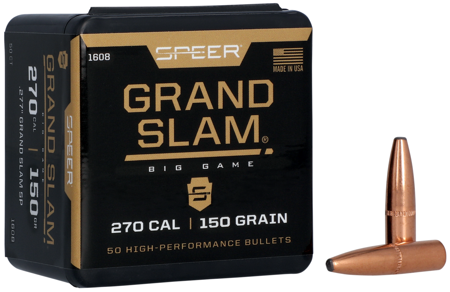 Speer 270 Caliber 150 Grain Grand Slam Protected Point 50/Box (1608), Not Loaded
