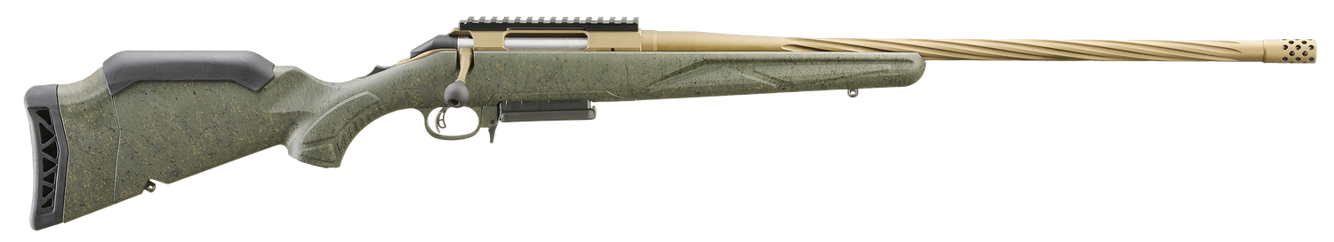 Ruger American Predator II Rifle 46932, 7MM-08 Rem, 22 in Threaded, Green Splatter Gen II American Stock, Bronze Cerakote