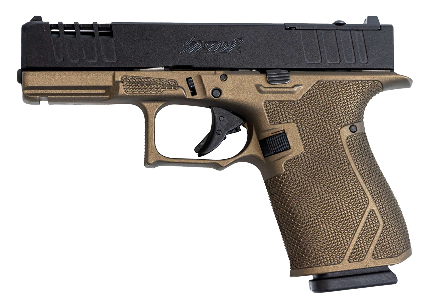 Great Lakes Striker Pistol GL19BRZ, 9mm Luger, 4in, Bronze Cerakote Polymer Frame & Grips, Bull Shark Cerakote Finish, 15 Rds