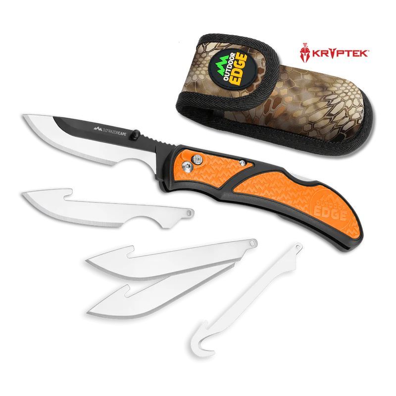 Outdoor Edge 3.0" RazorCape Folding Knife, Orange Handle (RSB3010C)