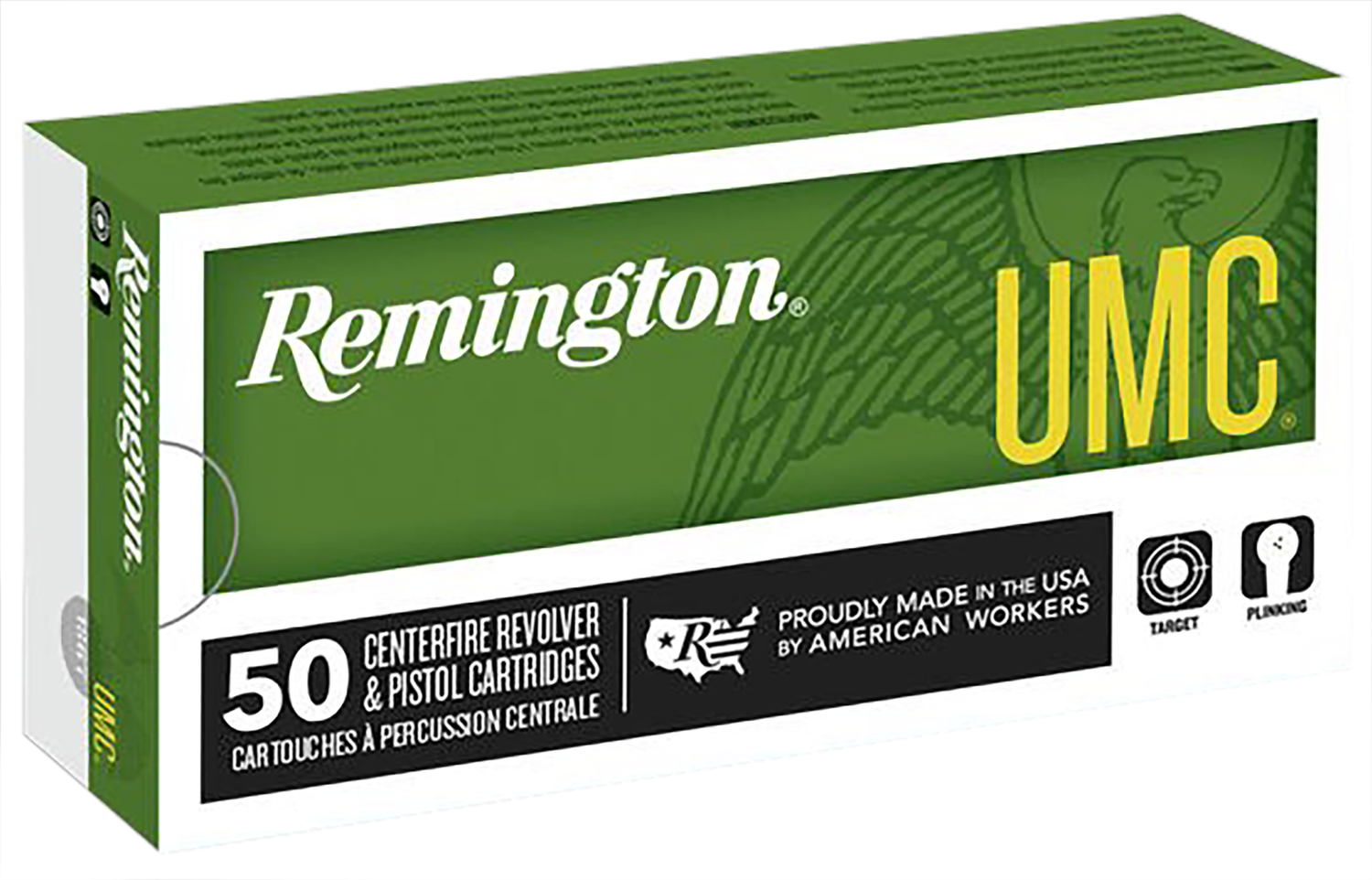 Remington UMC Handgun Ammunition L40SW4, 40 S&W, Metal Case (MC), 165 GR, 1150 fps, 50 Rd/bx