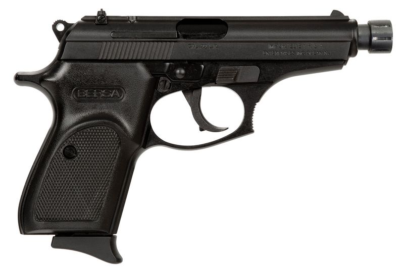 Bersa Thunder Pistol T22MX, 22 LR, 3.50in, Black Textured Polymer, Matte Black Finish, 10 Rds