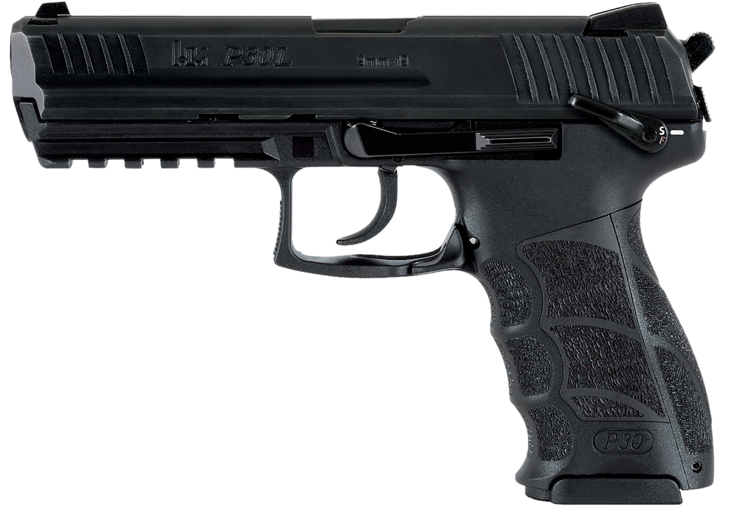 Heckler & Koch P30L V3 Pistol 81001098, 9mm Luger, 4.45in, Black Interchangeable Backstrap, Black Finish, 15 Rds