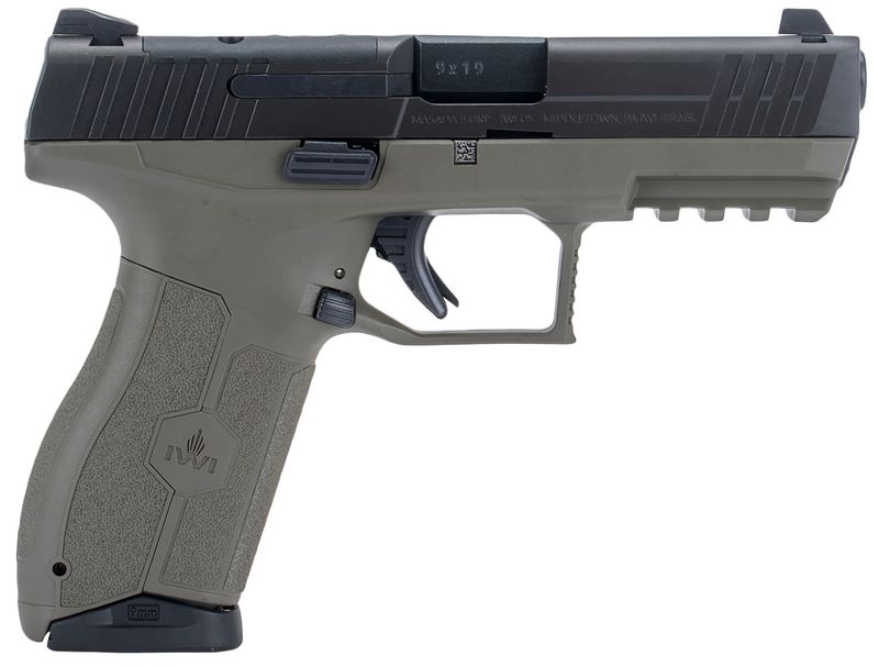 Israeli Weapon Industries MASADA Optic Ready Pistol M9ORP10ODNS, 9mm Luger, 4.60in, OD Green w/Interchangeable Backstrap, OD Green Finish, 10 Rds