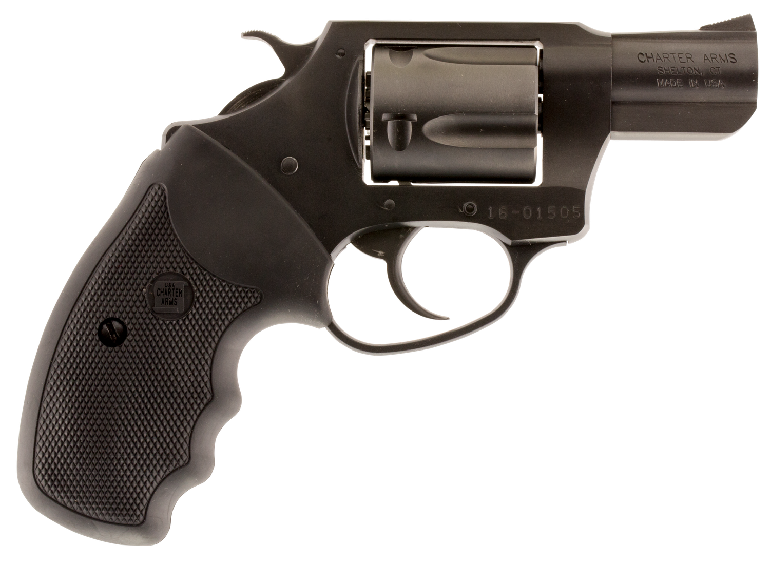Charter Arms Undercover Lite Single/Double Action Revolver 63820, 38 Special, 2", Black Rubber Grips, Black Nitride Finish, 5 Rds