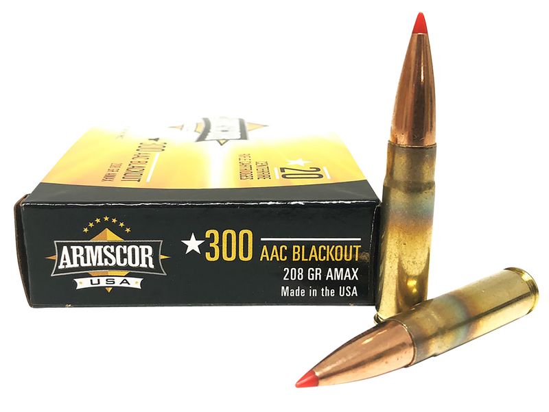 Armscor USA Competition Rifle Ammunition FAC300AAC2N, 300 Blackout, Hornady A-Max, 208  GR, 1150  fps, 20 Rd/bx