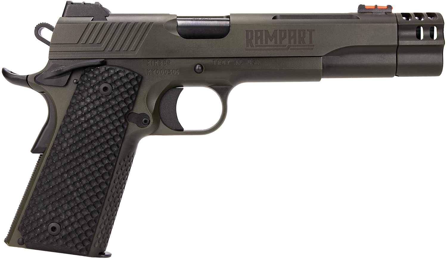 Kimber Rampart Pistol 3000469, 38 Super, 5in, nc 3000469 Rampart 38 Super 9+1 5" Cerakote Stainless Steel Slide G10 Grips, Cerakote Finish, 9 Rds