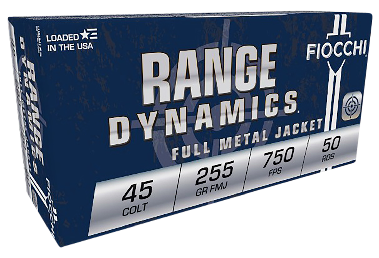 Fiocchi Training Dynamics Pistol Ammunition 45LCCMJ, 45 LC, Complete Metal Jacket, 225 gr, 750 fps, 50 Rd/Bx