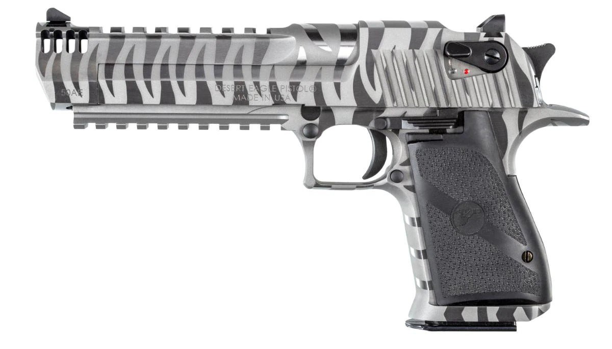 Magnum Research Desert Eagle Mark XIX Pistol DE50WTS, 50 AE, 6.0in, Stainless Tiger Stripe Finish, 7 Rds