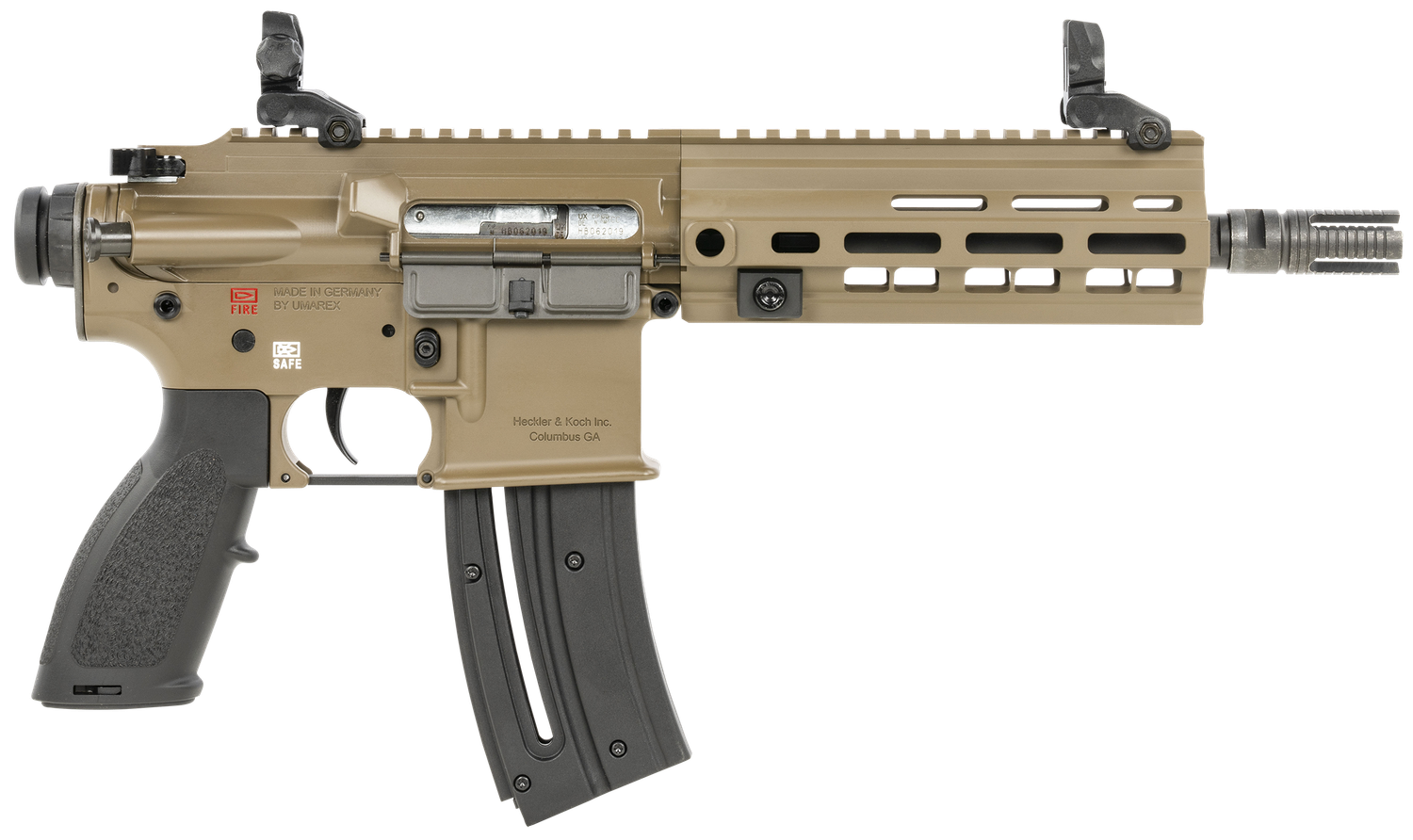 Heckler & Koch HK416 Semi-Auto Pistol 81000530, 22 LR, 8.50", Polymer Grips, FDE Finish, 20 Rds