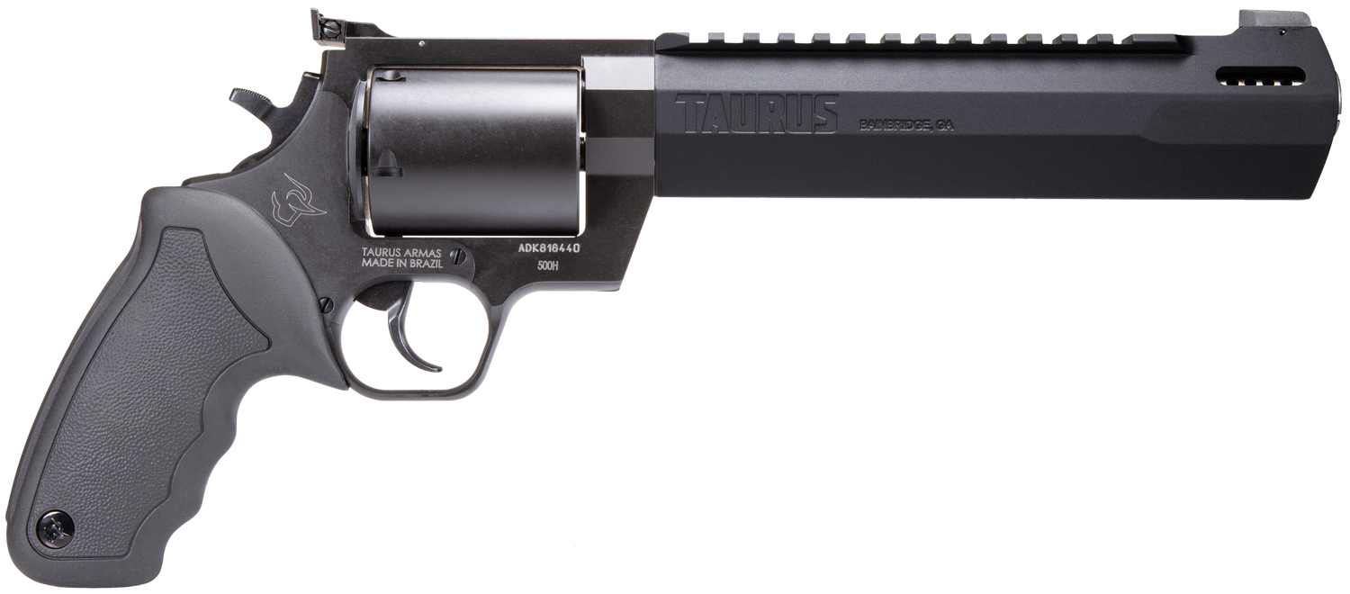 Taurus Raging Hunter Revolver 2500081RH, 500 S&W Mag, 8.38", Black Rubber Grips, Matte Black Finish, 5rd