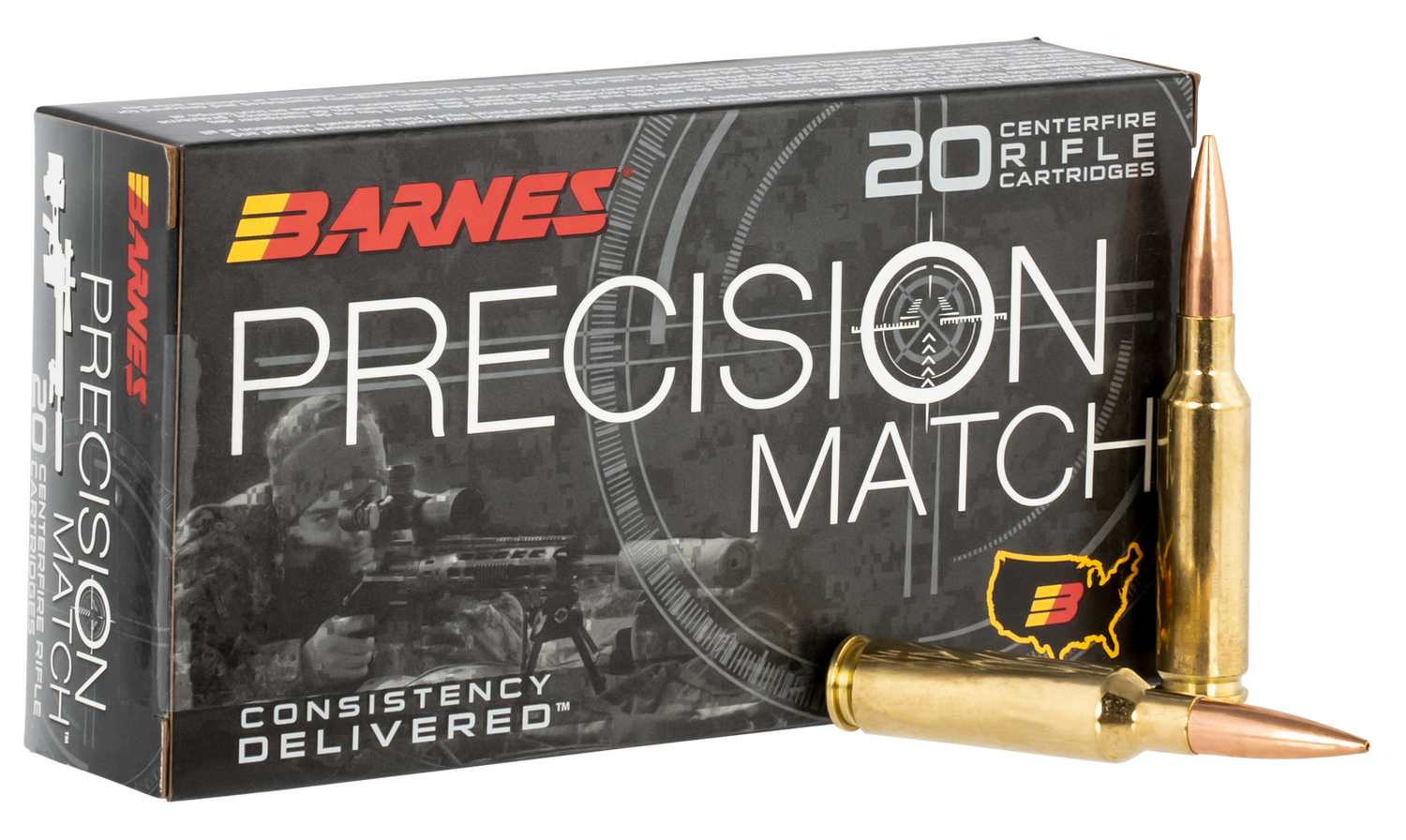 Barnes Precision Match Rifle Ammunition 30166, 6.5 Creedmoor, Open Tip Match Boat Tail, 140 GR, 20 Rd/Bx