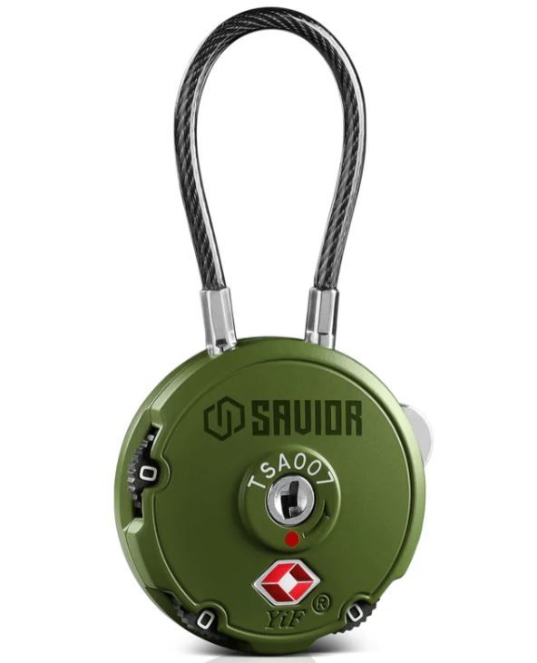 Savior Equipment 3-Digit Cable Lock, OD Green (LK-ROUND-OG)