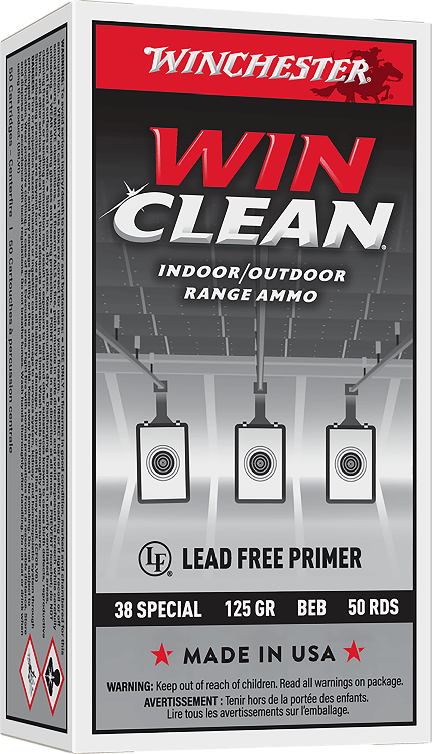 Winchester WinClean Handgun Ammunition WC381, 38 Special, Jacketed  Soft Point (SP), 125 GR, 775 fps, 50 Rd/bx