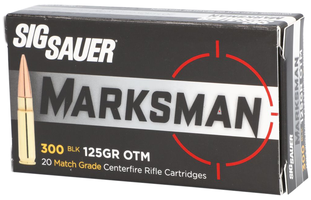 Sig Sauer Elite Performance Rifle Ammunition E300A1, 300 Blackout, Open Tip Match (OTM), 125 GR, 2200 fps, 20 Rd/bx