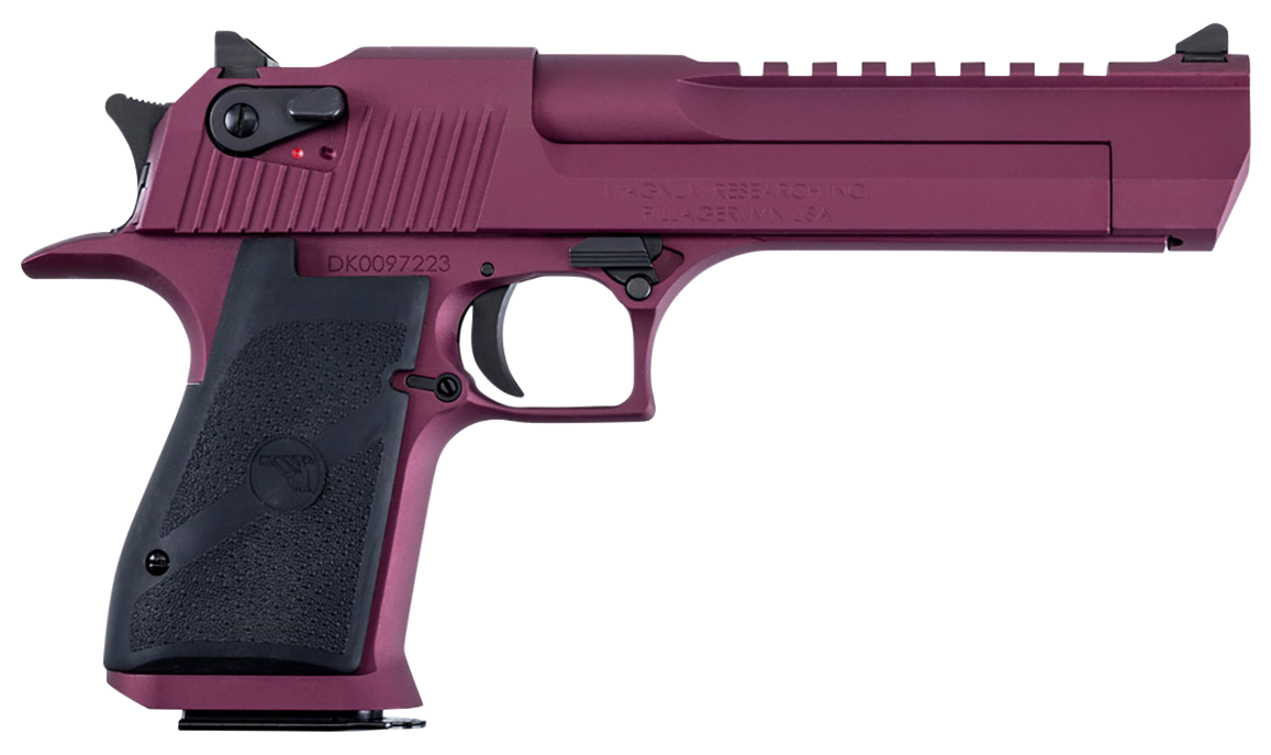 Magnum Research Desert Eagle Pistol DE44BKC, 44 Mag, 6", Black Rubber Grips, Metallic Black Cherry Cerakote Finish, 7 Rds