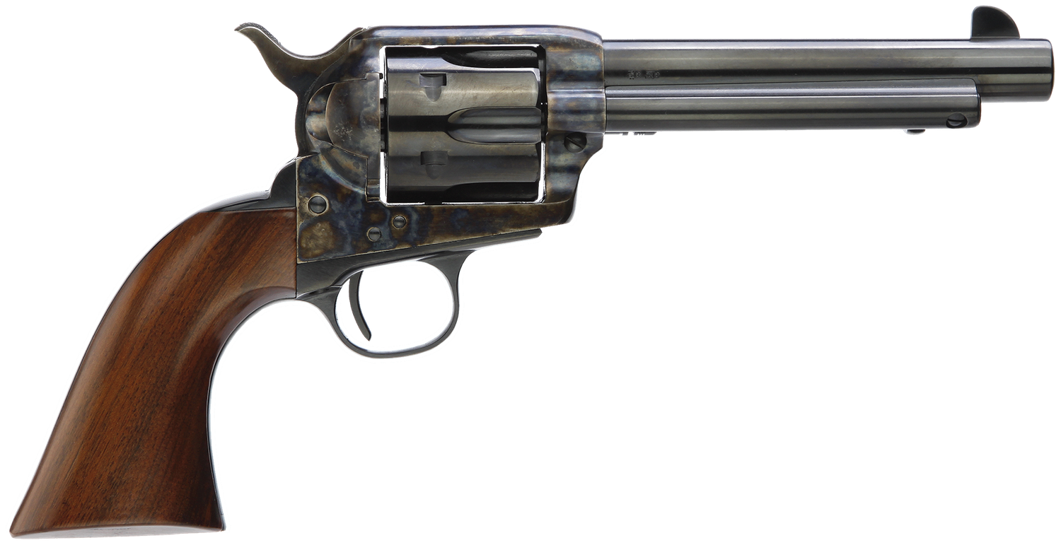 Taylors 1873 Gunfighter Deluxe Single Action Revolver 5000DE, 357 Mag, 5.5", Walnut Army Sized Grips, Case Hardened Finish, 6 Rds