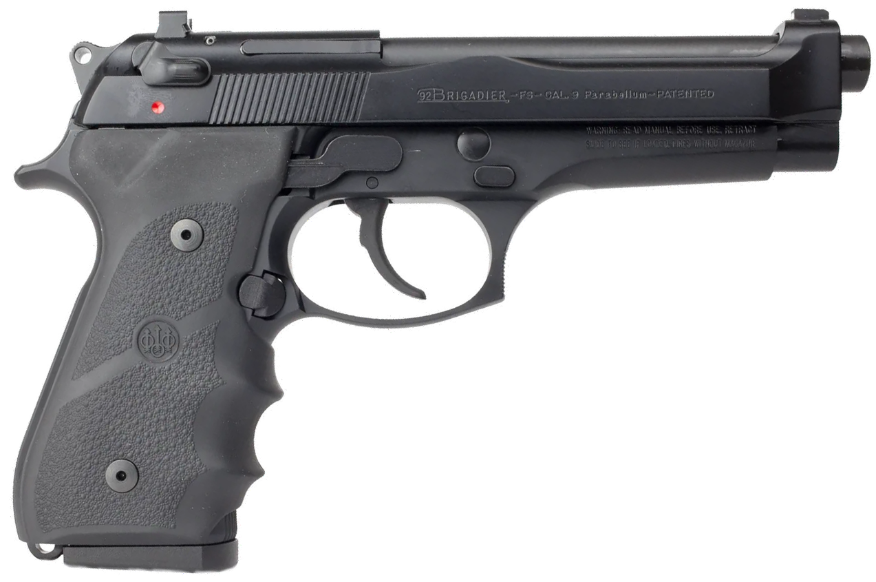 Beretta 92FS Brigadier Pistol J92F700M, 9mm, 4.9", Black Synthetic Grips, Black Finish, 15 Rd