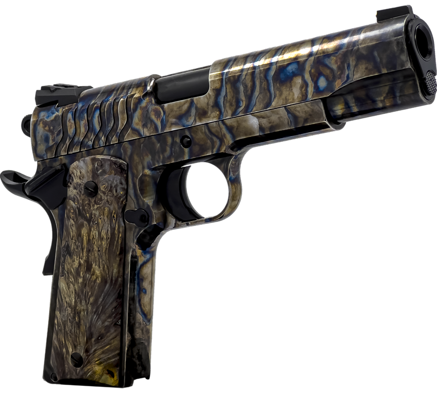 Dickinson 1911 Premium Fireball Pistol DCKSN45FS, 45 ACP, 5in, Wood Grips, Fireball Finish, 9 Rds