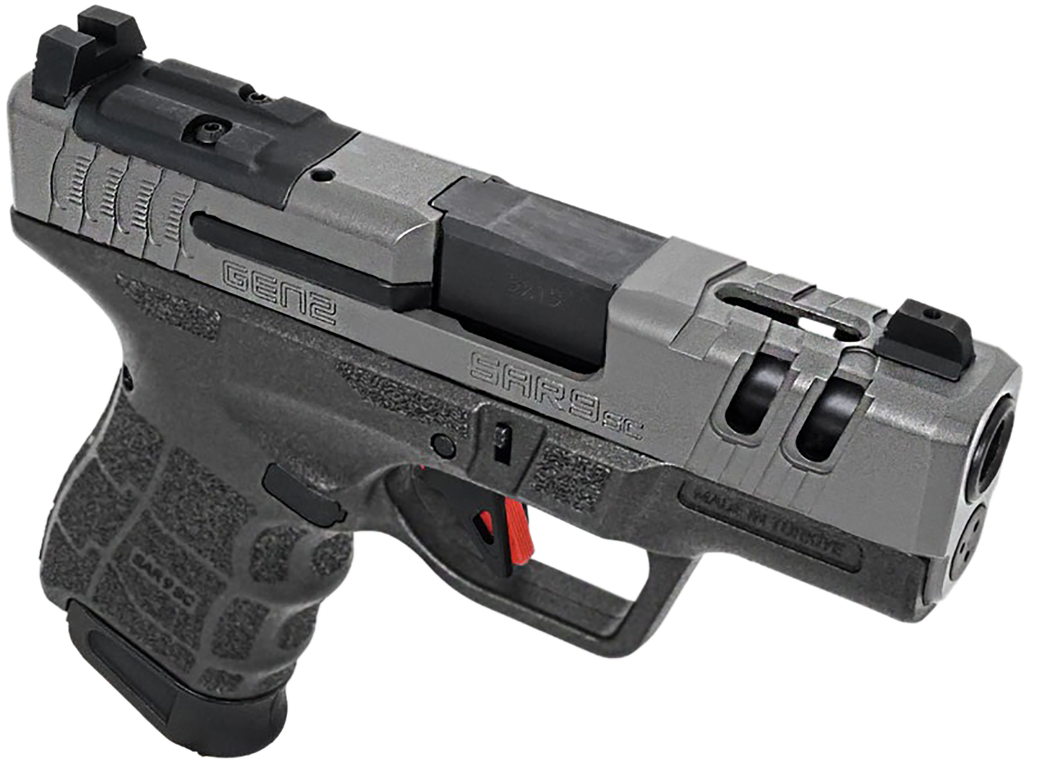 SAR USA SAR9 SC Gen2 Pistol SAR9SCG2PT, 9mm Luger, 3.30in, Black Polymer Frame & Grips, Black Finish, 15 Rds