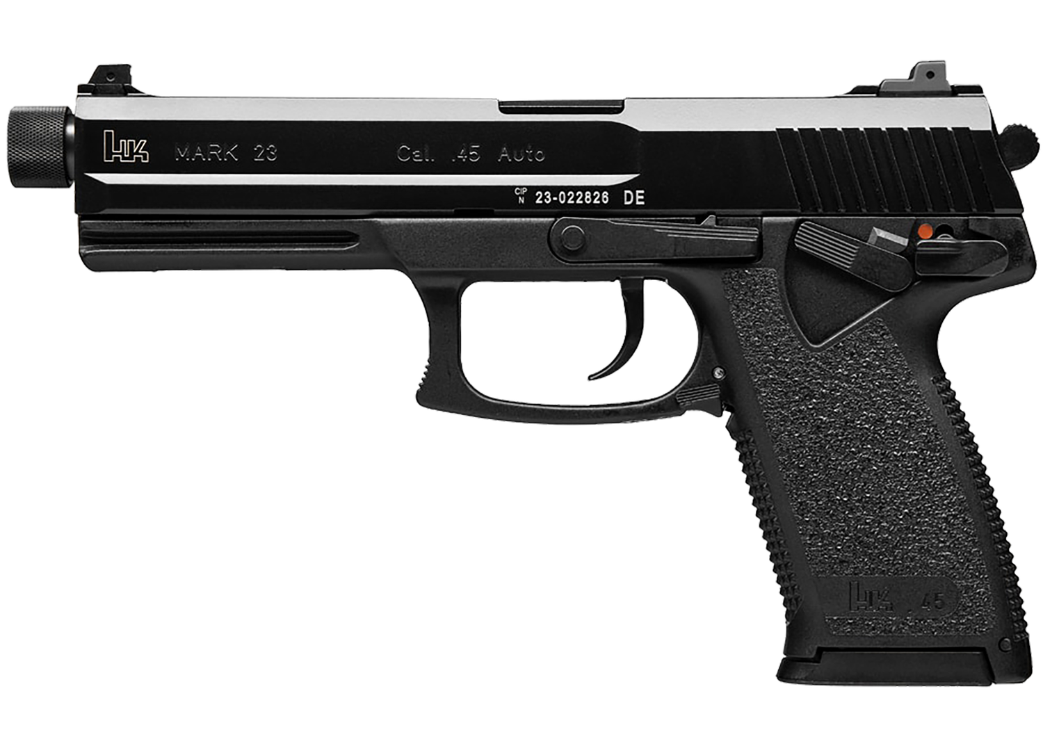 Heckler & Koch Mark 23 Pistol 81000080, 45 ACP, 5.87", Black Grips, Black Finish, 10 Rds