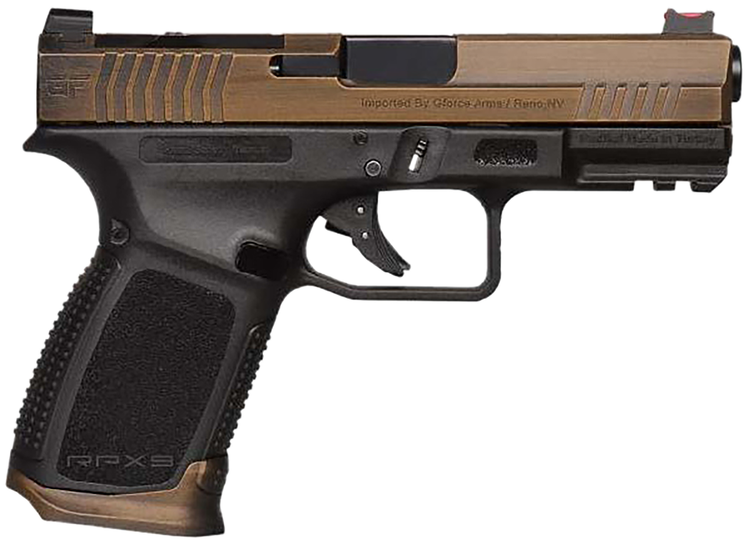 GForce Exodus Pistol GFRPX3C9BT, 9mm Luger, 4.02in, Black Textured Grips, Black Cerakote Finish, 15 Rds