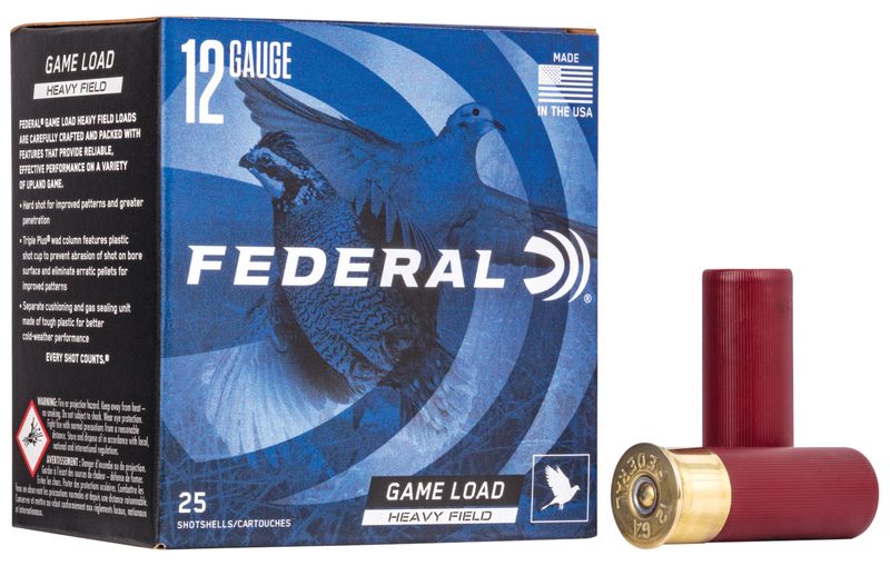 Federal Premium Game-Shok Heavy Field Shotshells H1234, 12 Gauge, 2-3/4", 1-1/8 oz, 1255 fps, #4 Lead Shot, 25 Rds/Bx