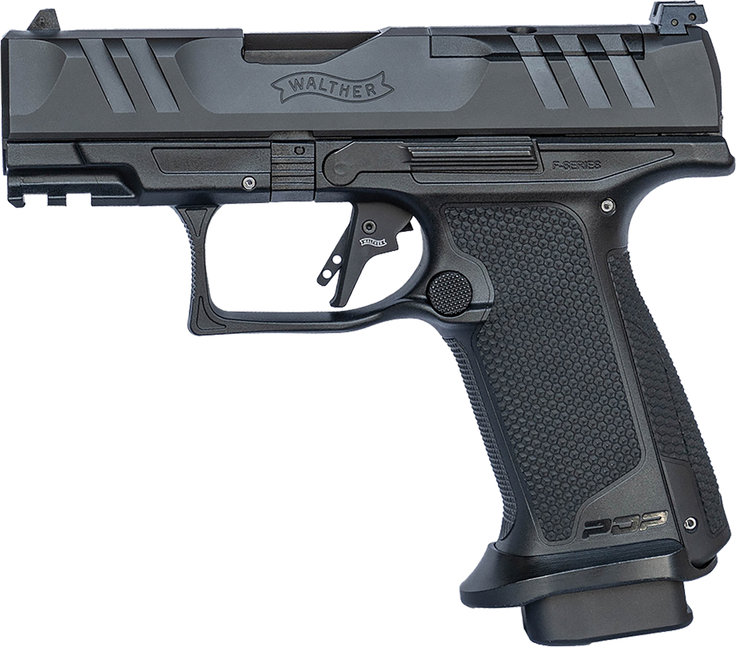 Walther PDP F-Series Pro Optic Ready Pistol 4796042, 9mm Luger, 3.50in, Medium Backstrap Grips, Black Finish, 18 Rds