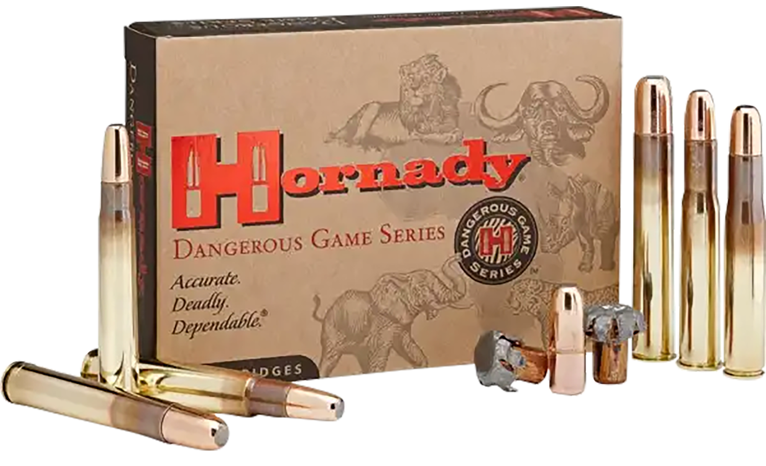 Hornady Dangerous Game Rifle Ammunition 82334, 375 H&H Mag, DGX Bonded, 300 gr, 2530 fps, 20 Rd/Bx
