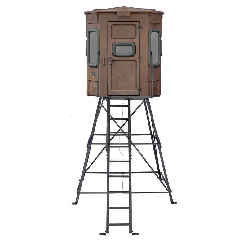 Titan Hunting Blinds The Pro Combo Bow & Rifle Blind w/8' Tower, Tree Trunk Brown (TB-PRO-B-8)